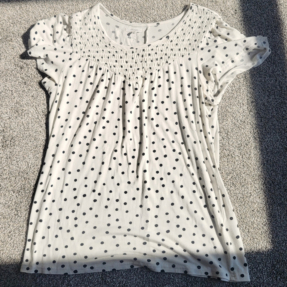 White Polka Dot Blouse